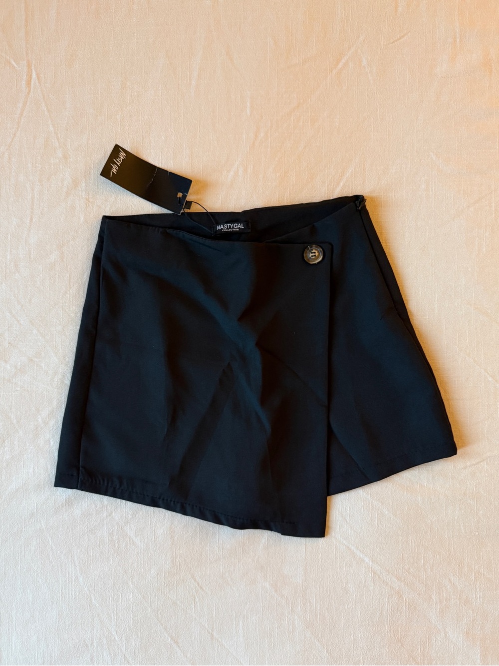 Nasty Gal Tailored Wrap-Front Skort with Button Detail